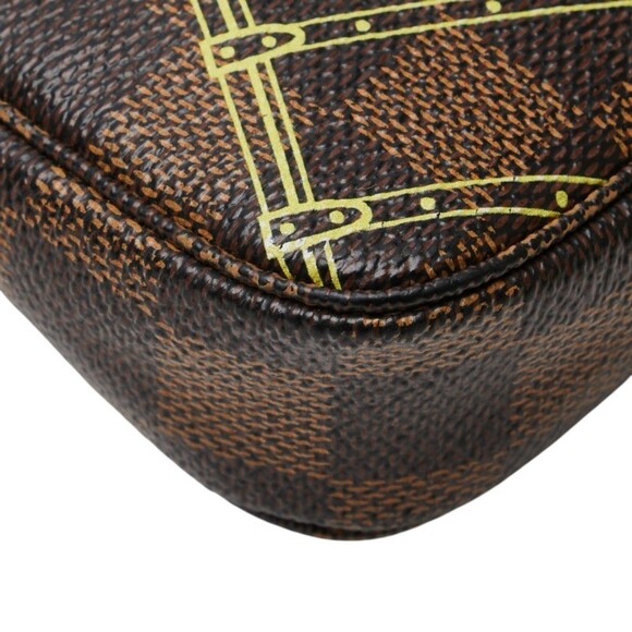 LOUIS VUITTON Brown Damier Leather Pochette Pouch - Picture 8 of 14